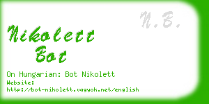 nikolett bot business card